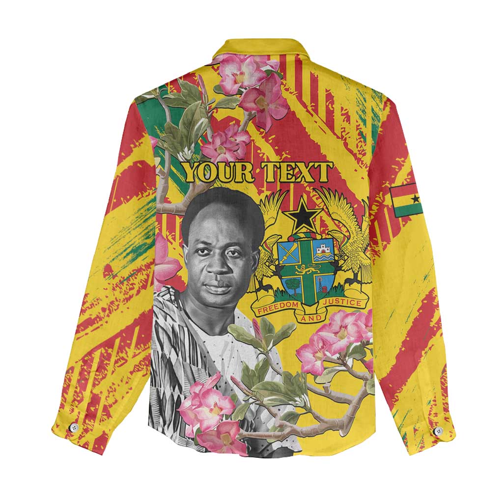 Personalized Ghana Kwame Nkrumah Memorial Day Women Casual Shirt Mausoleum Impala Lily - African Pride