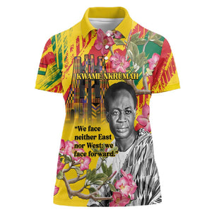Personalized Ghana Kwame Nkrumah Memorial Day Women Polo Shirt Mausoleum Impala Lily - African Pride