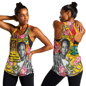 Personalized Ghana Kwame Nkrumah Memorial Day Women Racerback Tank Mausoleum Impala Lily - African Pride