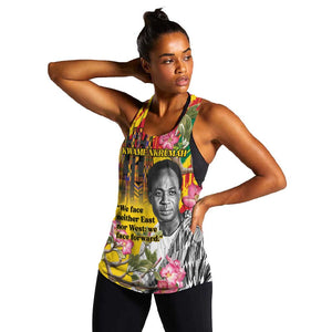 Personalized Ghana Kwame Nkrumah Memorial Day Women Racerback Tank Mausoleum Impala Lily - African Pride