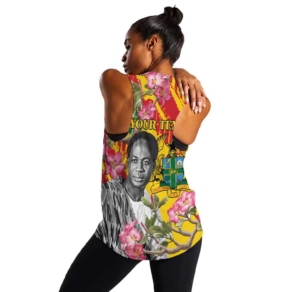 Personalized Ghana Kwame Nkrumah Memorial Day Women Racerback Tank Mausoleum Impala Lily - African Pride