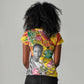 Personalized Ghana Kwame Nkrumah Memorial Day Women V-Neck T-Shirt Mausoleum Impala Lily - African Pride