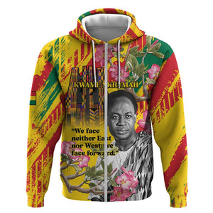 Personalized Ghana Kwame Nkrumah Memorial Day Zip Hoodie Mausoleum Impala Lily - African Pride