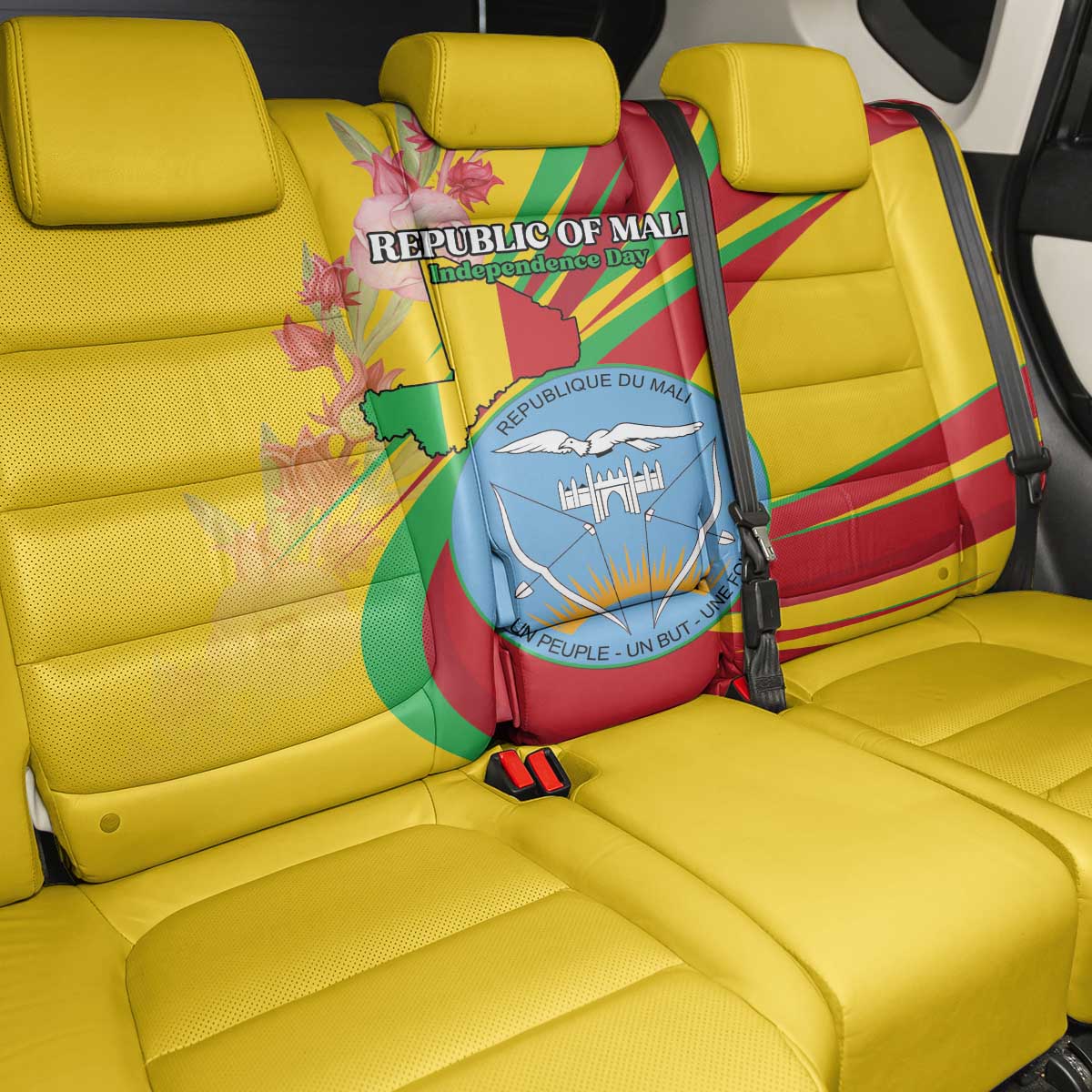 Afro Mali Back Car Seat Cover Happy 65th Anniversary Independence - African Pride