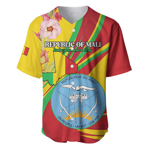 Personalized Afro Mali Baseball Jersey Happy 65th Anniversary Independence - African Pride