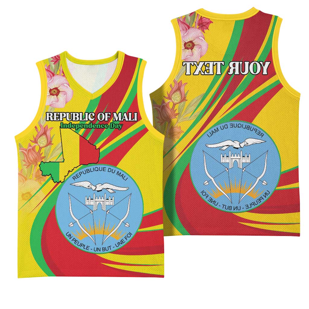 Personalized Afro Mali Basketball Jersey Happy 65th Anniversary Independence - African Pride