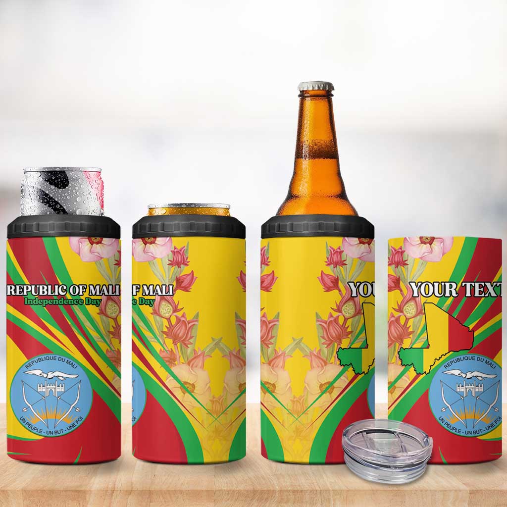 Personalized Afro Mali 4 in 1 Can Cooler Tumbler Happy 65th Anniversary Independence - African Pride
