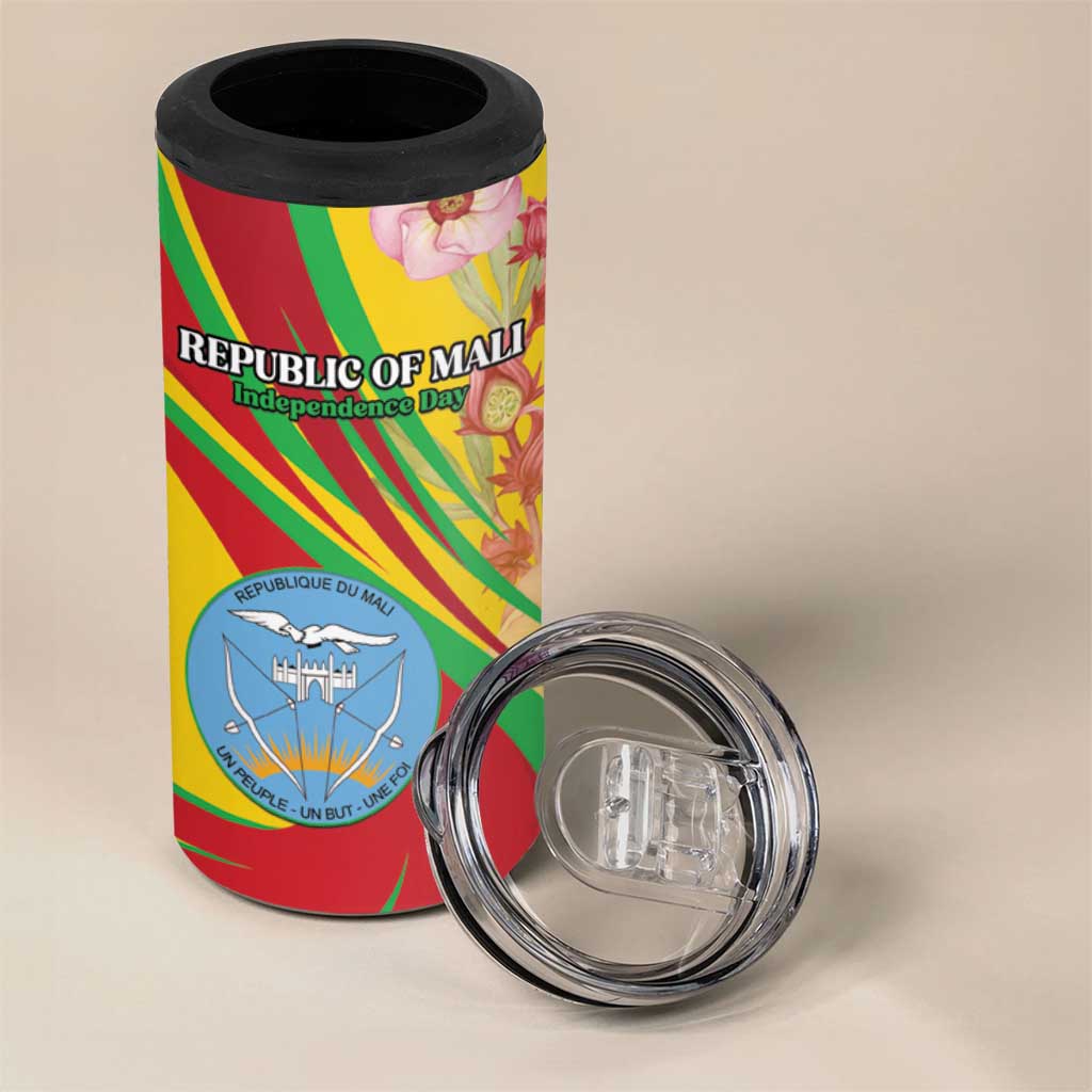 Personalized Afro Mali 4 in 1 Can Cooler Tumbler Happy 65th Anniversary Independence - African Pride