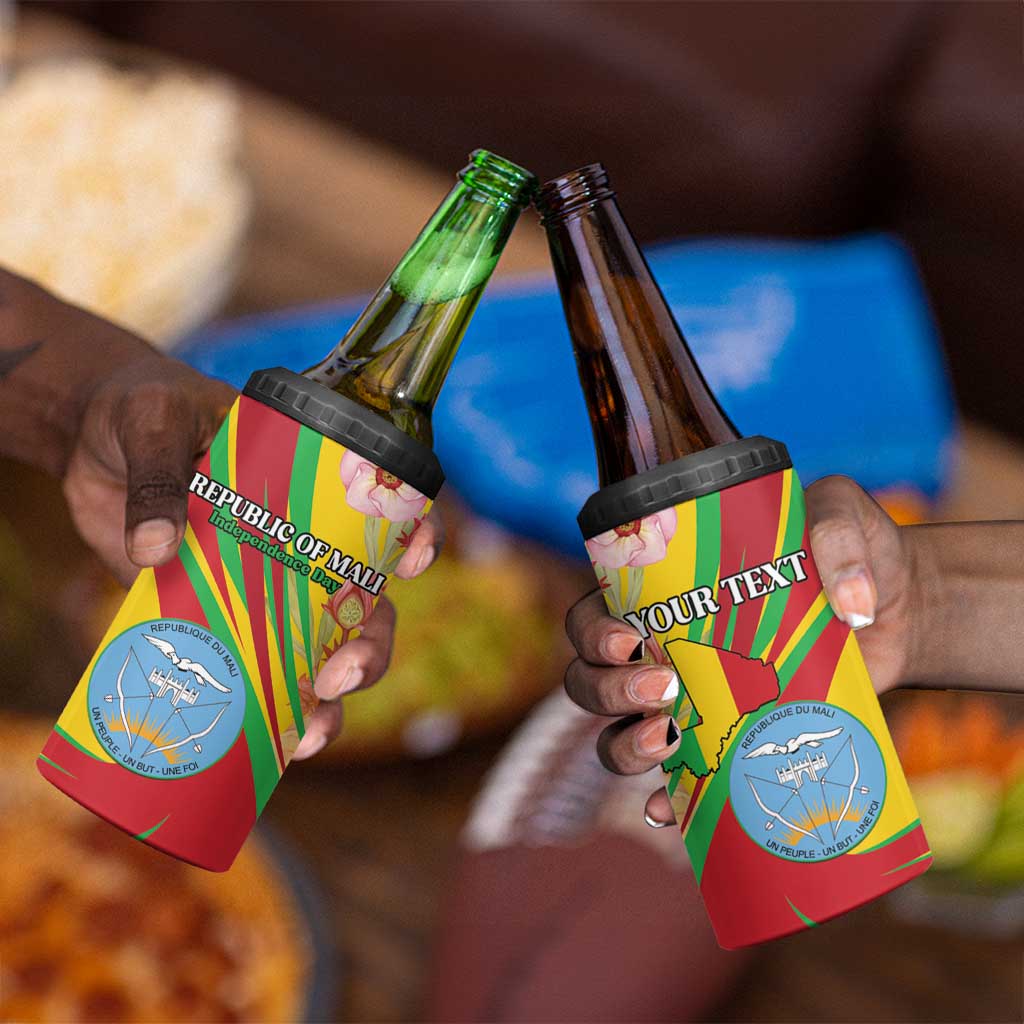 Personalized Afro Mali 4 in 1 Can Cooler Tumbler Happy 65th Anniversary Independence - African Pride