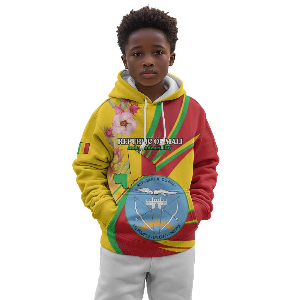 Personalized Afro Mali Kid Hoodie Happy 65th Anniversary Independence - African Pride