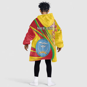 Personalized Afro Mali Kid Wearable Blanket Hoodie Happy 65th Anniversary Independence - African Pride