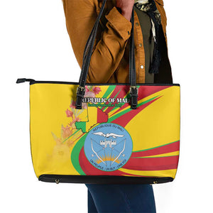 Afro Mali Leather Tote Bag Happy 65th Anniversary Independence - African Pride