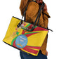 Afro Mali Leather Tote Bag Happy 65th Anniversary Independence - African Pride