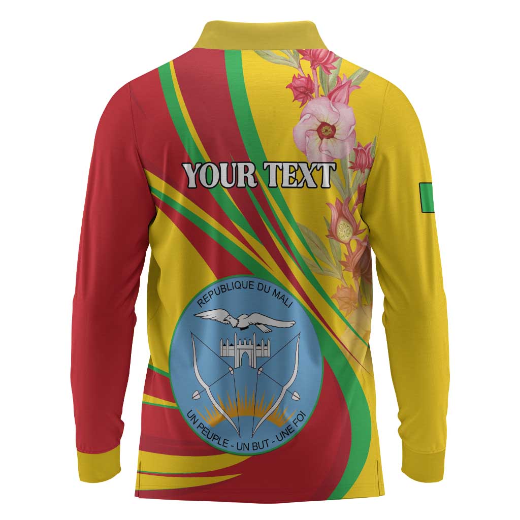 Personalized Afro Mali Long Sleeve Polo Shirt Happy 65th Anniversary Independence - African Pride