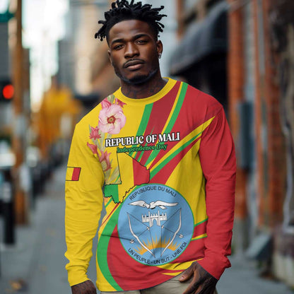 Personalized Afro Mali Long Sleeve Shirt Happy 65th Anniversary Independence - African Pride