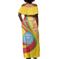 Personalized Afro Mali Off Shoulder Maxi Dress Happy 65th Anniversary Independence - African Pride