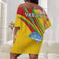 Personalized Afro Mali Off Shoulder Short Dress Happy 65th Anniversary Independence - African Pride