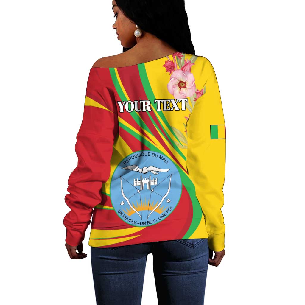Personalized Afro Mali Off Shoulder Sweater Happy 65th Anniversary Independence - African Pride