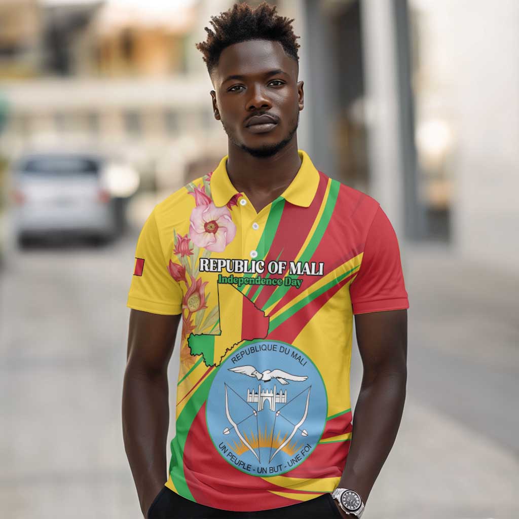 Personalized Afro Mali Polo Shirt Happy 65th Anniversary Independence - African Pride