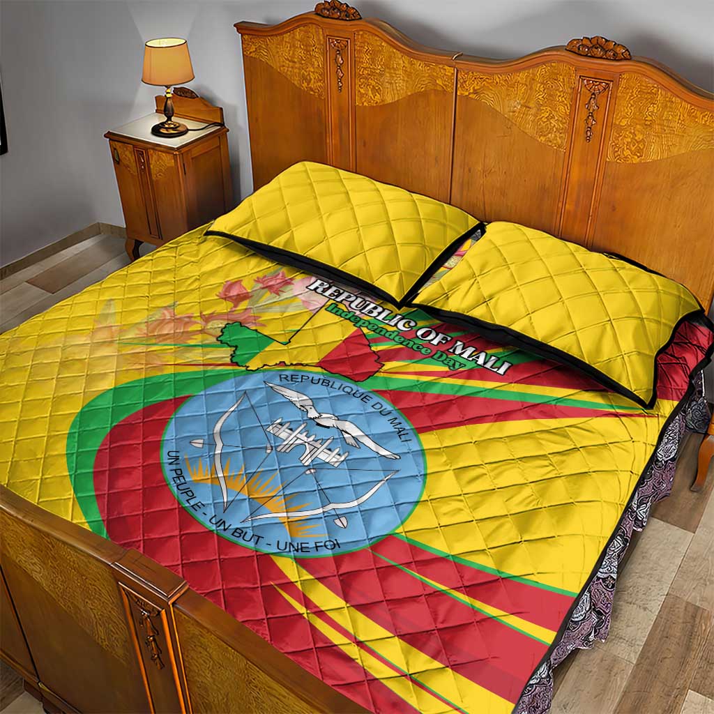 Afro Mali Quilt Bed Set Happy 65th Anniversary Independence - African Pride