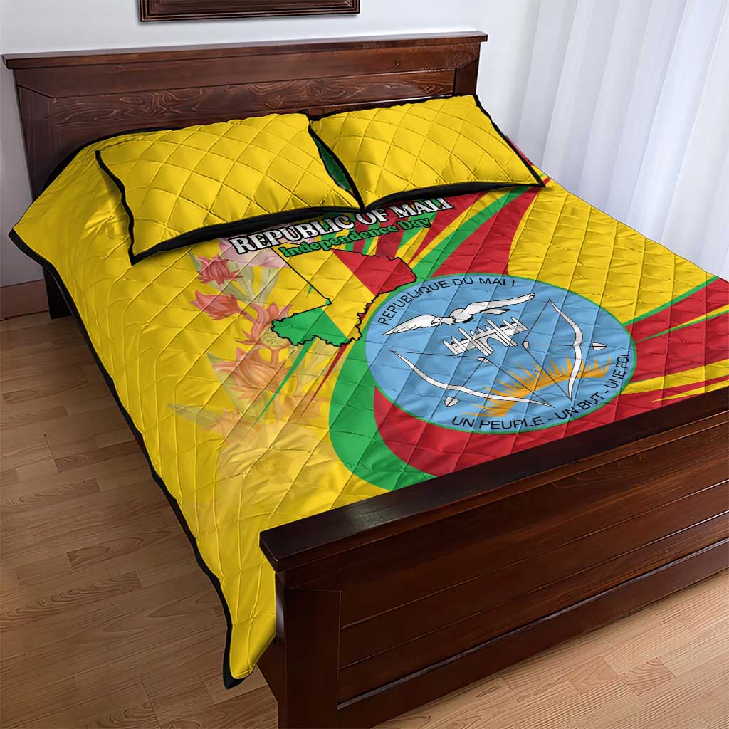 Afro Mali Quilt Bed Set Happy 65th Anniversary Independence - African Pride