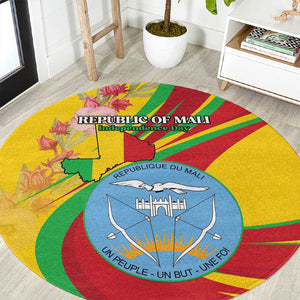 Afro Mali Round Carpet Happy 65th Anniversary Independence - African Pride