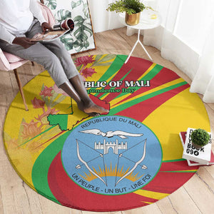 Afro Mali Round Carpet Happy 65th Anniversary Independence - African Pride
