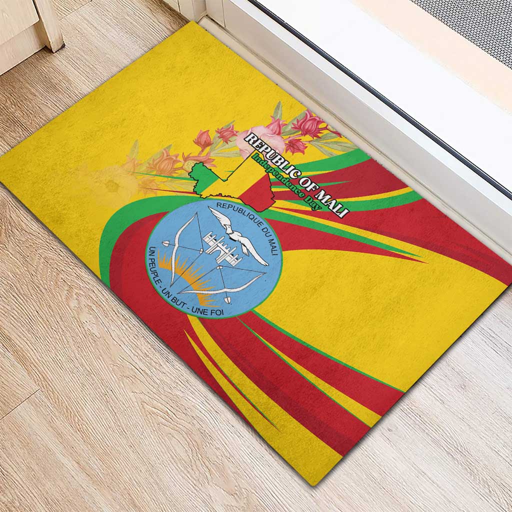 Afro Mali Rubber Doormat Happy 65th Anniversary Independence - African Pride