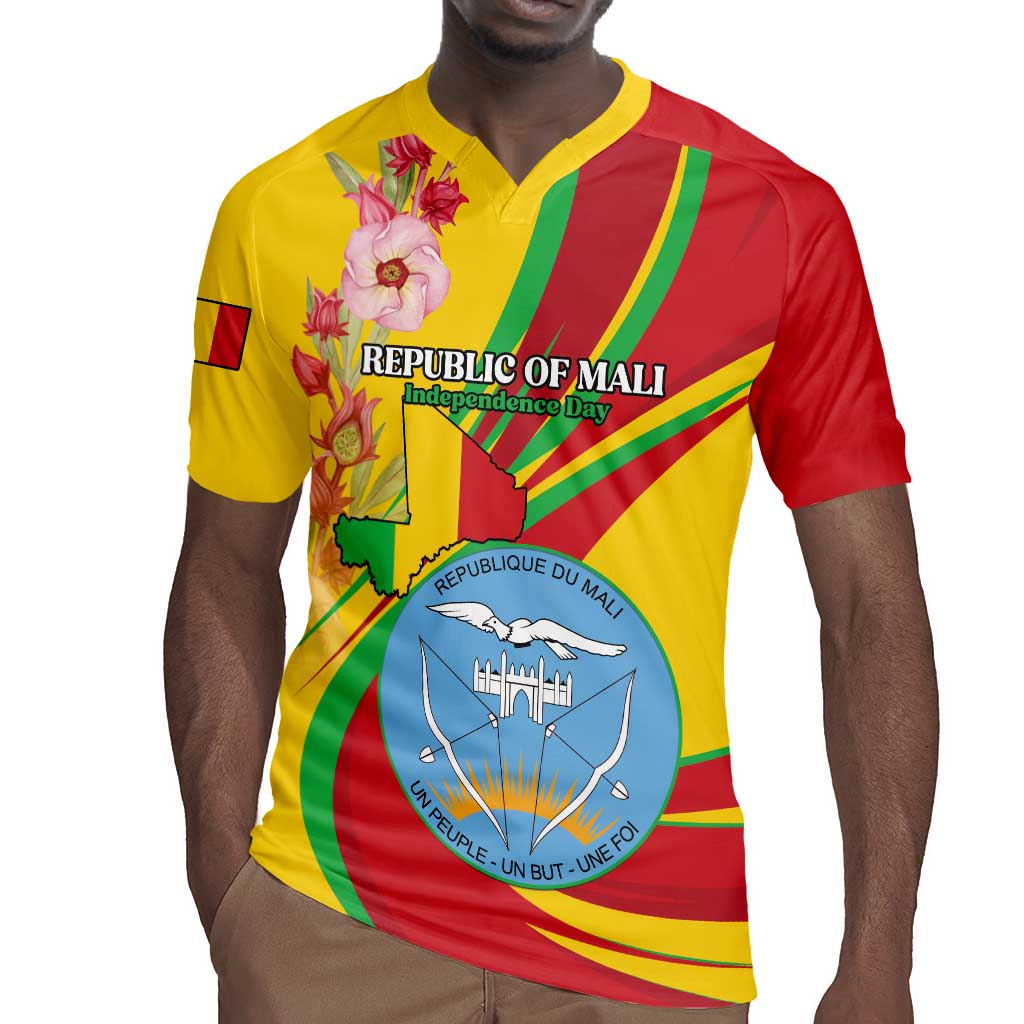 Personalized Afro Mali Rugby Jersey Happy 65th Anniversary Independence - African Pride
