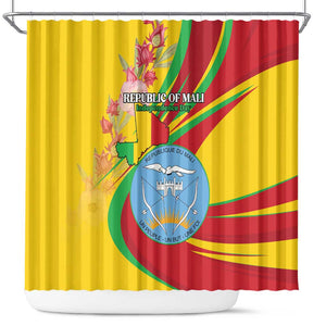 Afro Mali Shower Curtain Happy 65th Anniversary Independence - African Pride