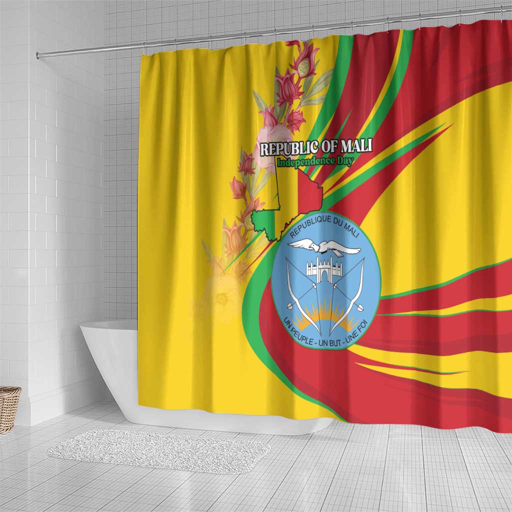 Afro Mali Shower Curtain Happy 65th Anniversary Independence - African Pride