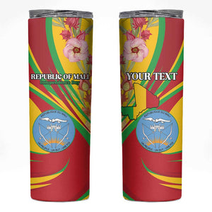 Personalized Afro Mali Skinny Tumbler Happy 65th Anniversary Independence - African Pride