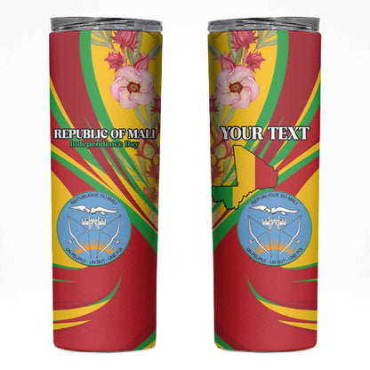 Personalized Afro Mali Skinny Tumbler Happy 65th Anniversary Independence - African Pride
