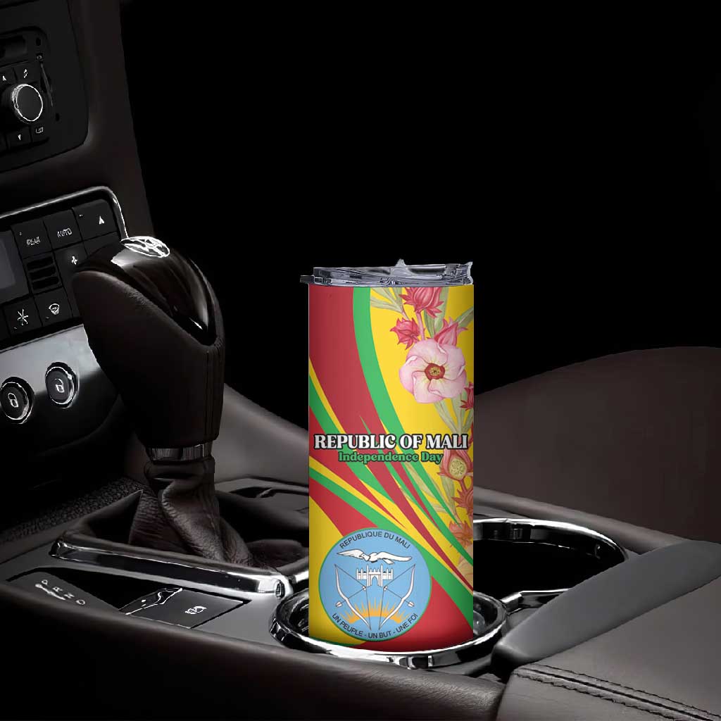 Personalized Afro Mali Skinny Tumbler Happy 65th Anniversary Independence - African Pride