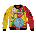 Personalized Afro Mali Sleeve Zip Bomber Jacket Happy 65th Anniversary Independence - African Pride