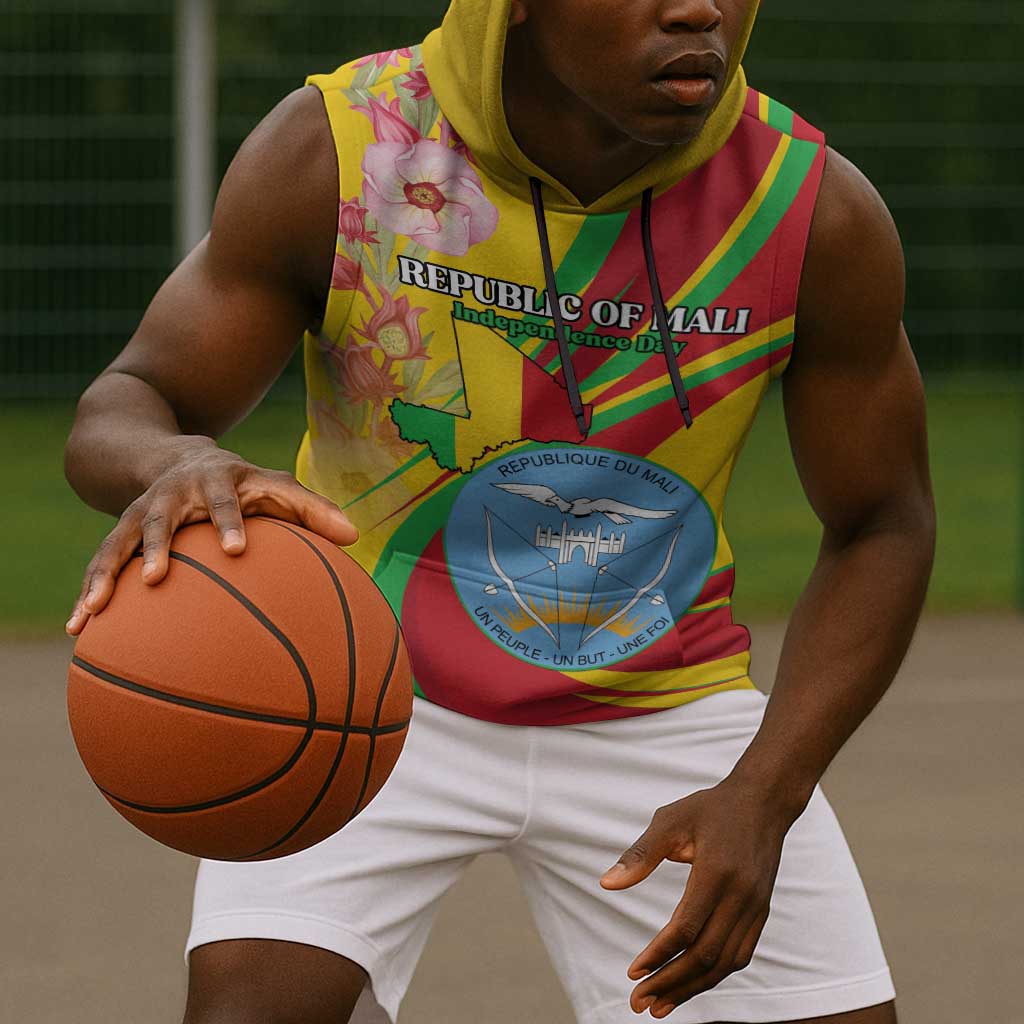 Personalized Afro Mali Sleeveless Hoodie Happy 65th Anniversary Independence - African Pride