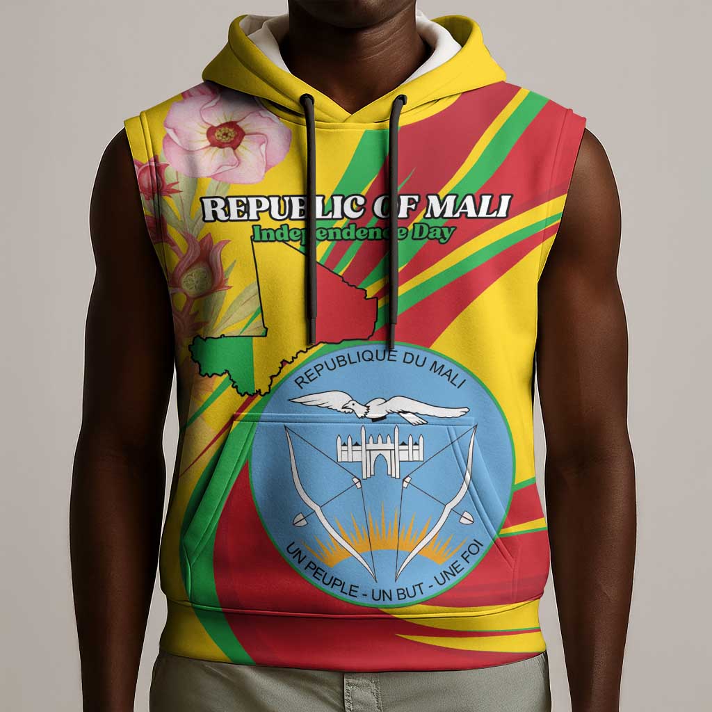 Personalized Afro Mali Sleeveless Hoodie Happy 65th Anniversary Independence - African Pride