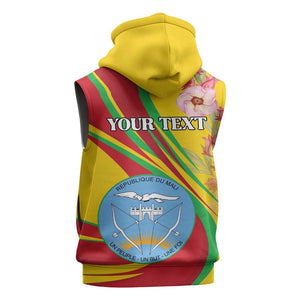 Personalized Afro Mali Sleeveless Zip Hoodie Happy 65th Anniversary Independence - African Pride