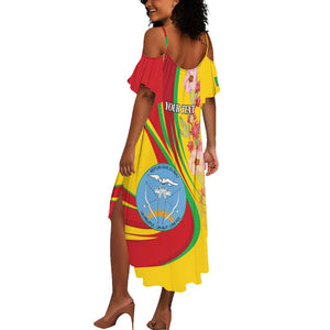 Personalized Afro Mali Summer Maxi Dress Happy 65th Anniversary Independence - African Pride