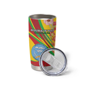 Personalized Afro Mali Tumbler Cup Happy 65th Anniversary Independence - African Pride