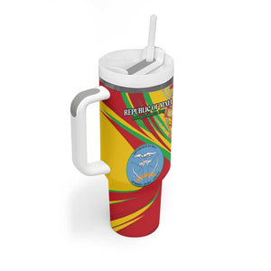 Personalized Afro Mali Tumbler With Handle Happy 65th Anniversary Independence - African Pride