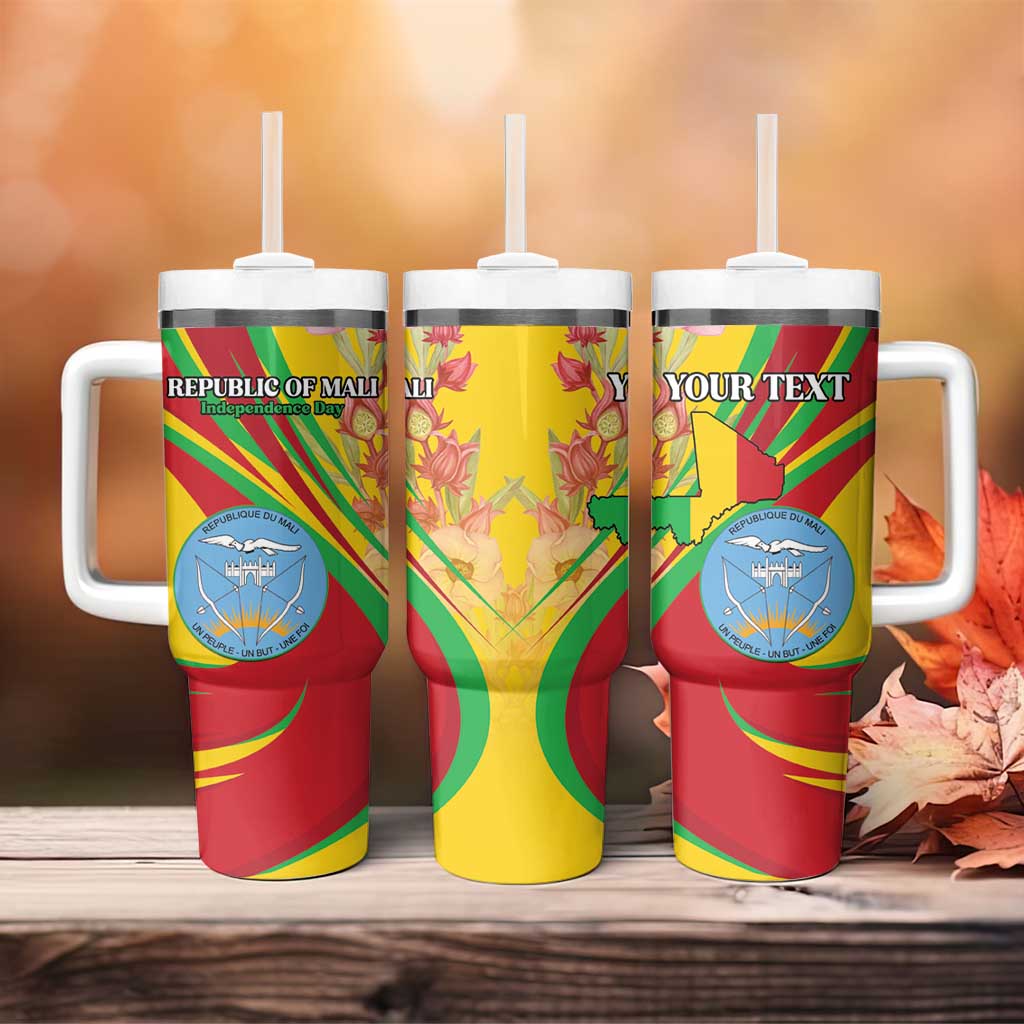 Personalized Afro Mali Tumbler With Handle Happy 65th Anniversary Independence - African Pride