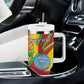 Personalized Afro Mali Tumbler With Handle Happy 65th Anniversary Independence - African Pride