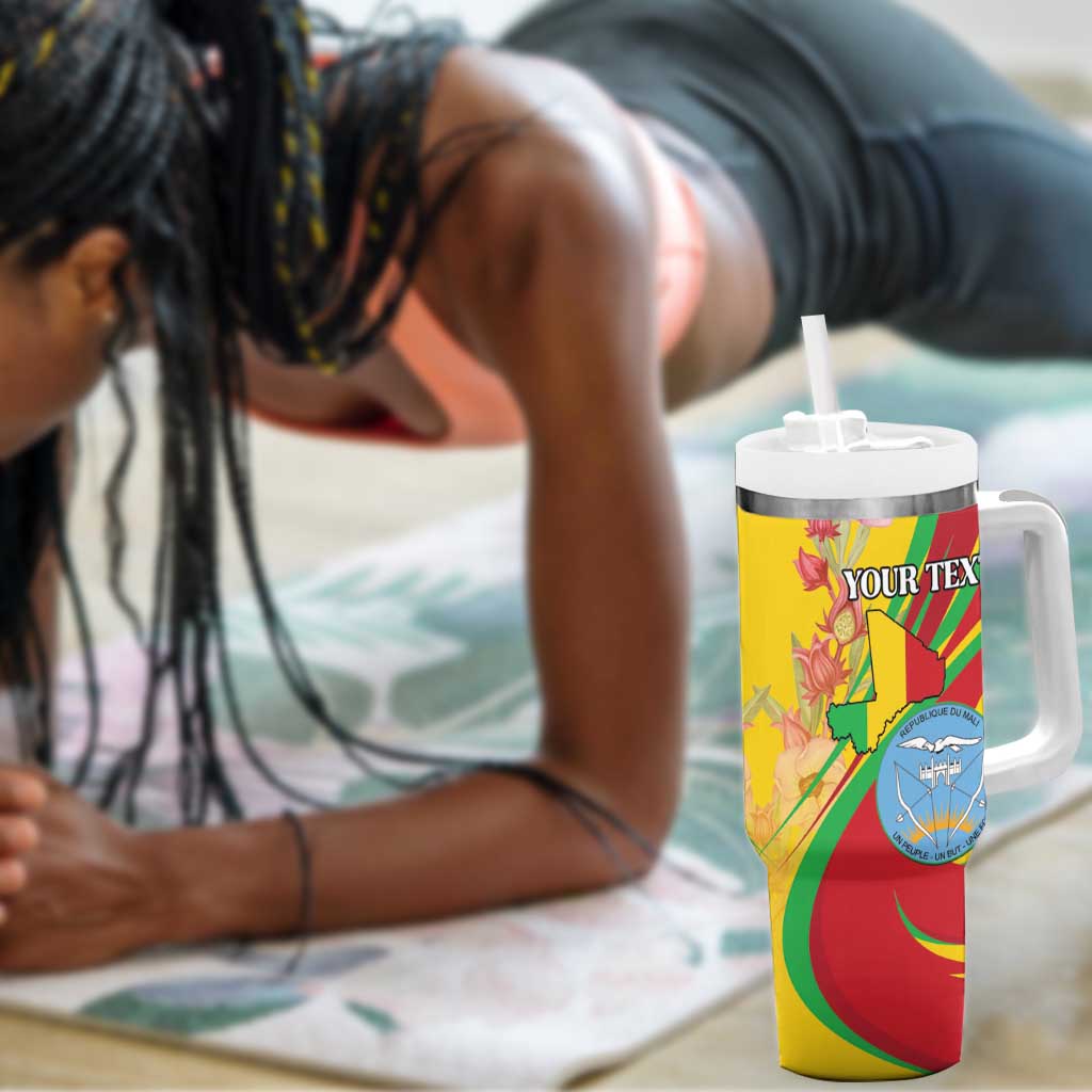 Personalized Afro Mali Tumbler With Handle Happy 65th Anniversary Independence - African Pride