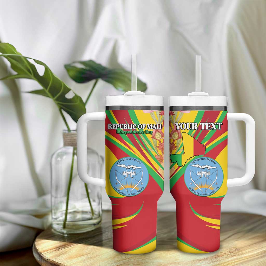 Personalized Afro Mali Tumbler With Handle Happy 65th Anniversary Independence - African Pride