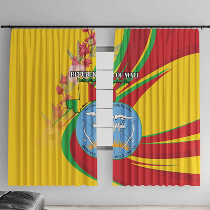 Afro Mali Window Curtain Happy 65th Anniversary Independence - African Pride