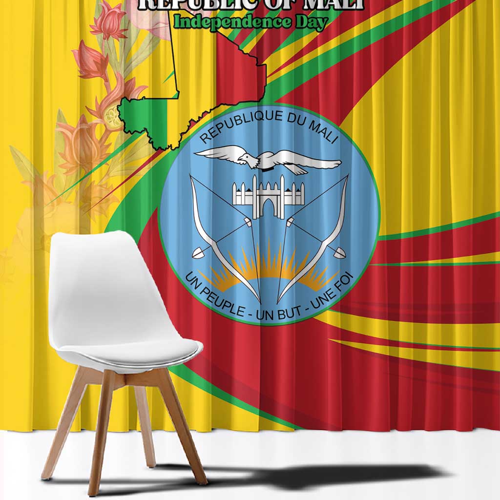 Afro Mali Window Curtain Happy 65th Anniversary Independence - African Pride
