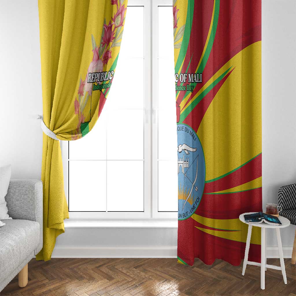 Afro Mali Window Curtain Happy 65th Anniversary Independence - African Pride