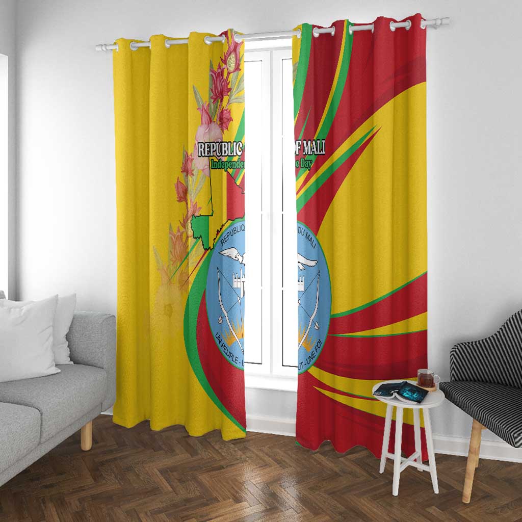 Afro Mali Window Curtain Happy 65th Anniversary Independence - African Pride