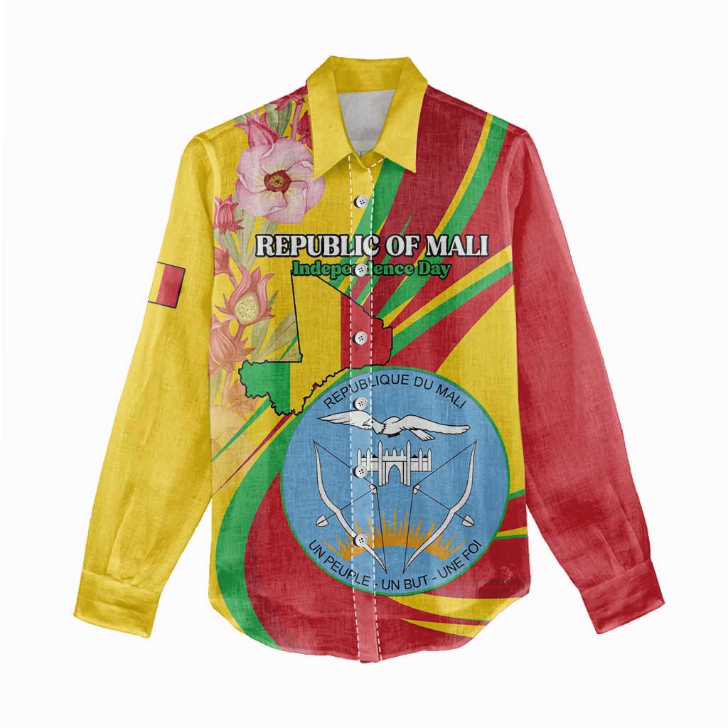 Personalized Afro Mali Women Casual Shirt Happy 65th Anniversary Independence - African Pride
